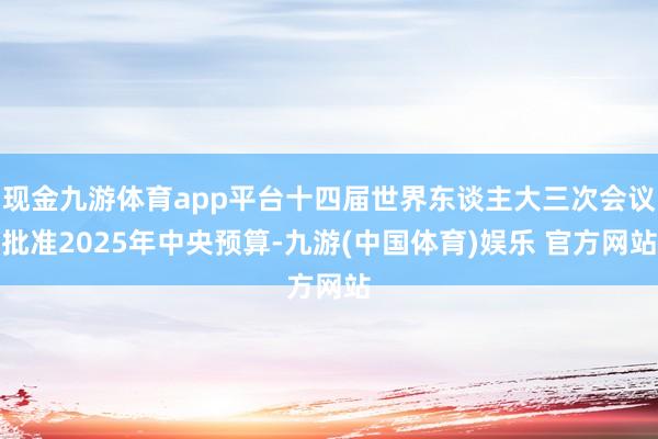 现金九游体育app平台十四届世界东谈主大三次会议批准2025年中央预算-九游(中国体育)娱乐 官方网站