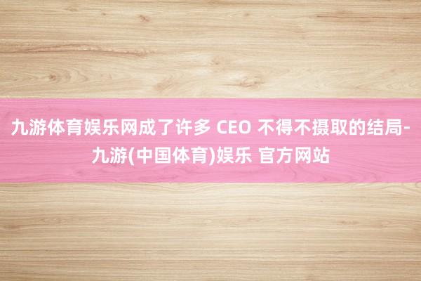 九游体育娱乐网成了许多 CEO 不得不摄取的结局-九游(中国体育)娱乐 官方网站