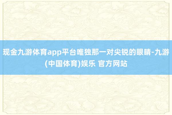 现金九游体育app平台唯独那一对尖锐的眼睛-九游(中国体育)娱乐 官方网站