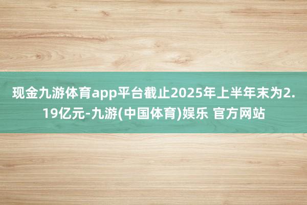 现金九游体育app平台截止2025年上半年末为2.19亿元-九游(中国体育)娱乐 官方网站