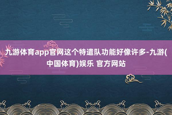 九游体育app官网这个特遣队功能好像许多-九游(中国体育)娱乐 官方网站