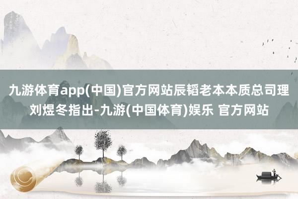 九游体育app(中国)官方网站辰韬老本本质总司理刘煜冬指出-九游(中国体育)娱乐 官方网站