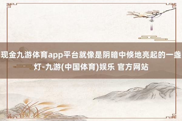 现金九游体育app平台就像是阴暗中倏地亮起的一盏灯-九游(中国体育)娱乐 官方网站