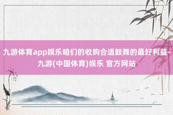 九游体育app娱乐咱们的收购合适鼓舞的最好利益-九游(中国体育)娱乐 官方网站