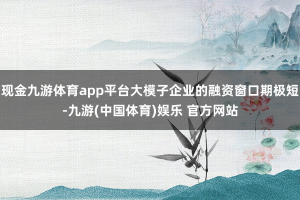现金九游体育app平台大模子企业的融资窗口期极短-九游(中国体育)娱乐 官方网站