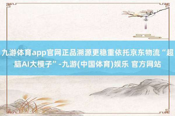 九游体育app官网正品溯源更稳重依托京东物流“超脑AI大模子”-九游(中国体育)娱乐 官方网站