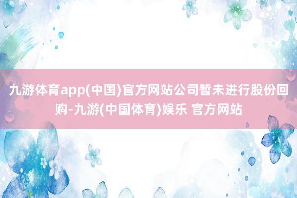 九游体育app(中国)官方网站公司暂未进行股份回购-九游(中国体育)娱乐 官方网站